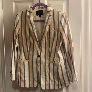 Banana Republic striped long and lean petite blazer